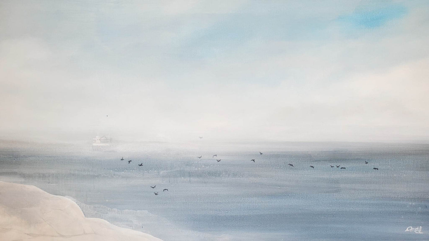 Brume sur le Fleuve - signé Anctil
