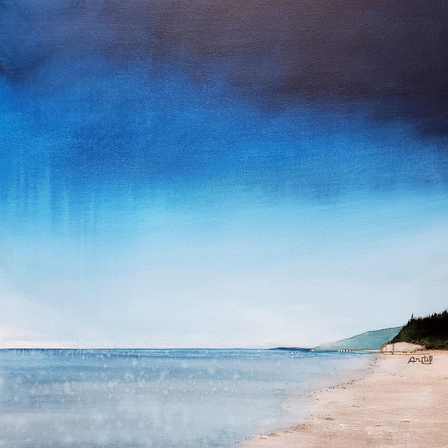 Plage bleue royale - signé Anctil